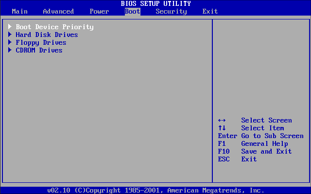 Bios konfigur